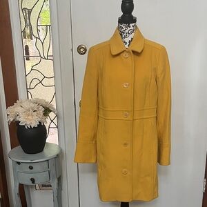 Talbots Marigold Yellow Women's wool blend Coat 14